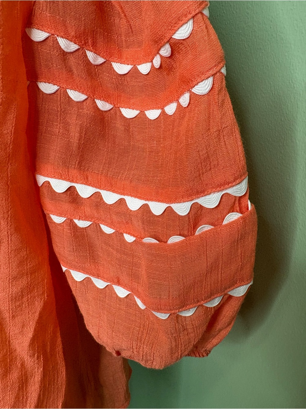 Zac & Rachel Coral Puff-Sleeve Ladder-Trim Blouse - Picture 5 of 9